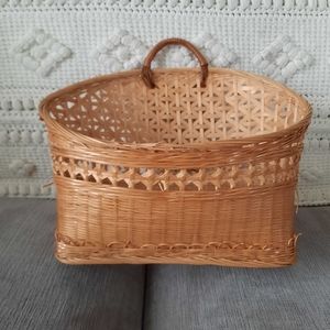 Handcrafted Tan Woven Basket